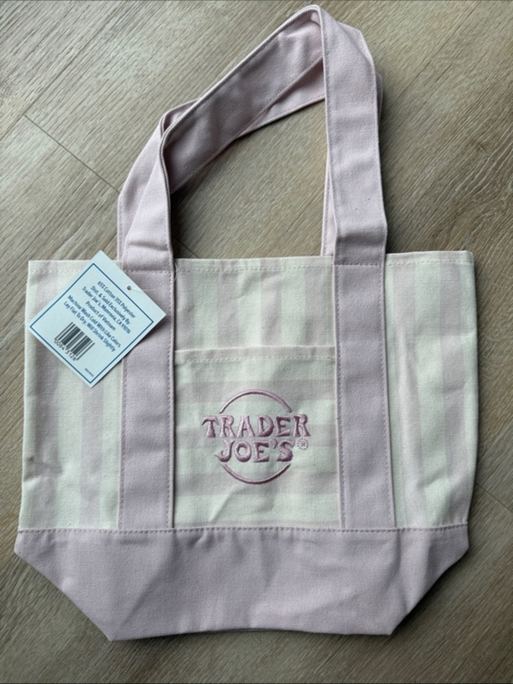 Mini Pink Stripe Canvas Tote Bag from Trader Joe’s